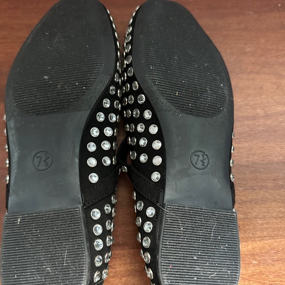 Black ballet flats with clear stones - Size 7 1/2 - Picture 3 of 3